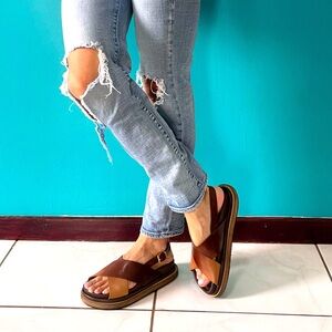 ALOHAS Marshmallow ombré brown leather sandals sz 37/7